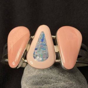 Jay King Pink Opal and Micro-Opal Cuff Bracelet